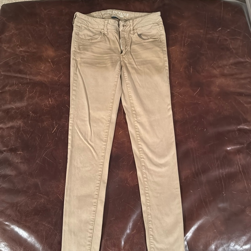American Eagle tan stretchy. Size 2.